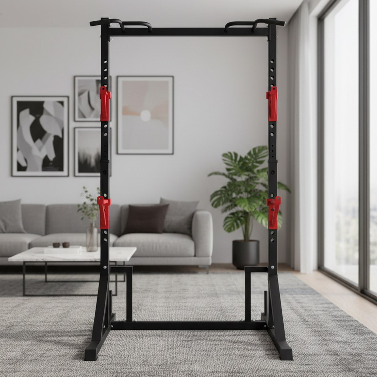 Fitness Home Gym Equipment - Rack de musculation réglable avec barre